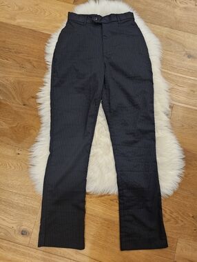 Vintage Black Pinstripe Dress Pants